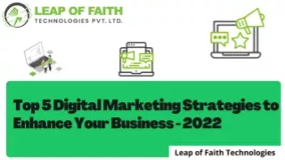 Top 5 Digital Marketing Strategies to Enhance Your Business - 2022