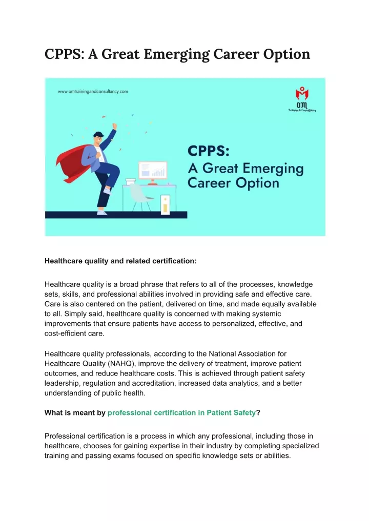 cpps a great emerging career option
