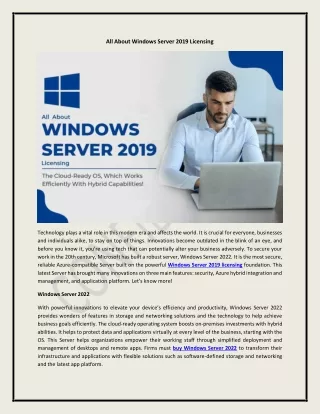 all about windows server 2019 licensing