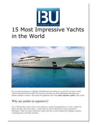 15 most impressive yachts in the world