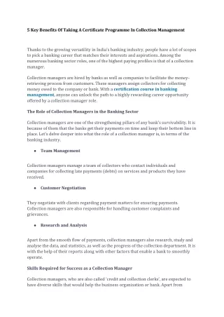 5 key benefits of taking a certificate programme