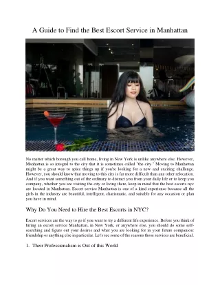 a guide to find the best escort service