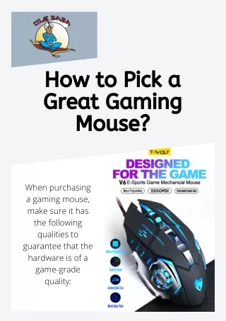 Tips  For  How to Pick a Great Gaming Mouse