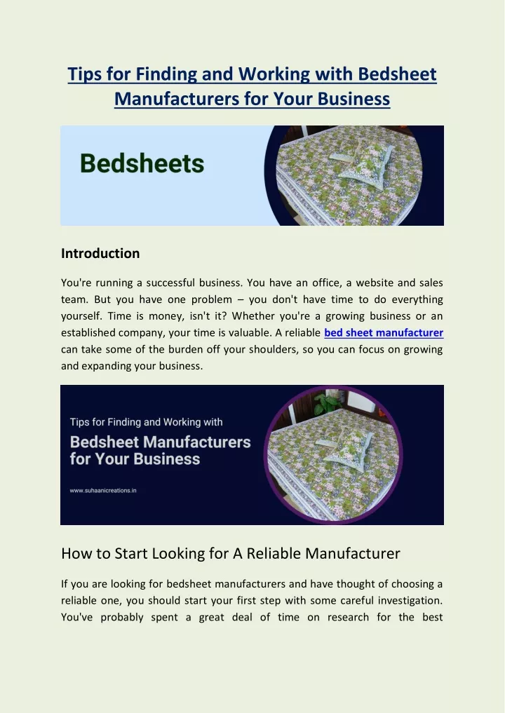 tips for finding and working with bedsheet