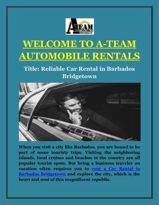Reliable Car Rental in Barbados Bridgetown