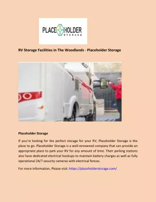 rv storage facilities in the woodlands