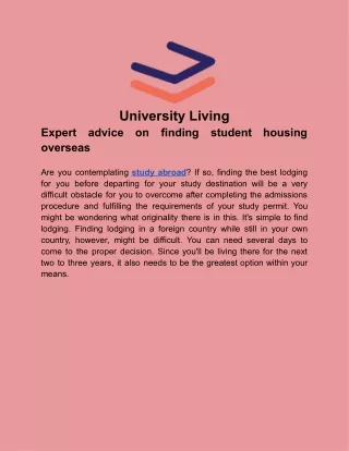 Expert advice on finding student housing overseas