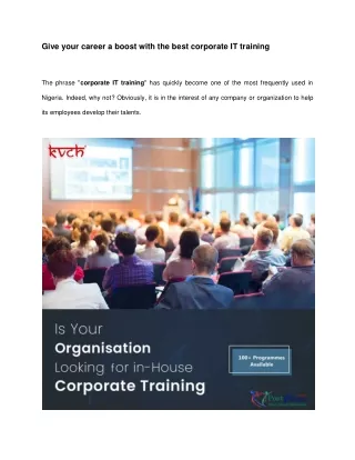 give your career a boost with the best corporate