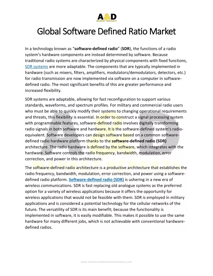 global software defined ratio market global