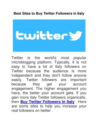 Best Sites to Buy Twitter Followers in Italy