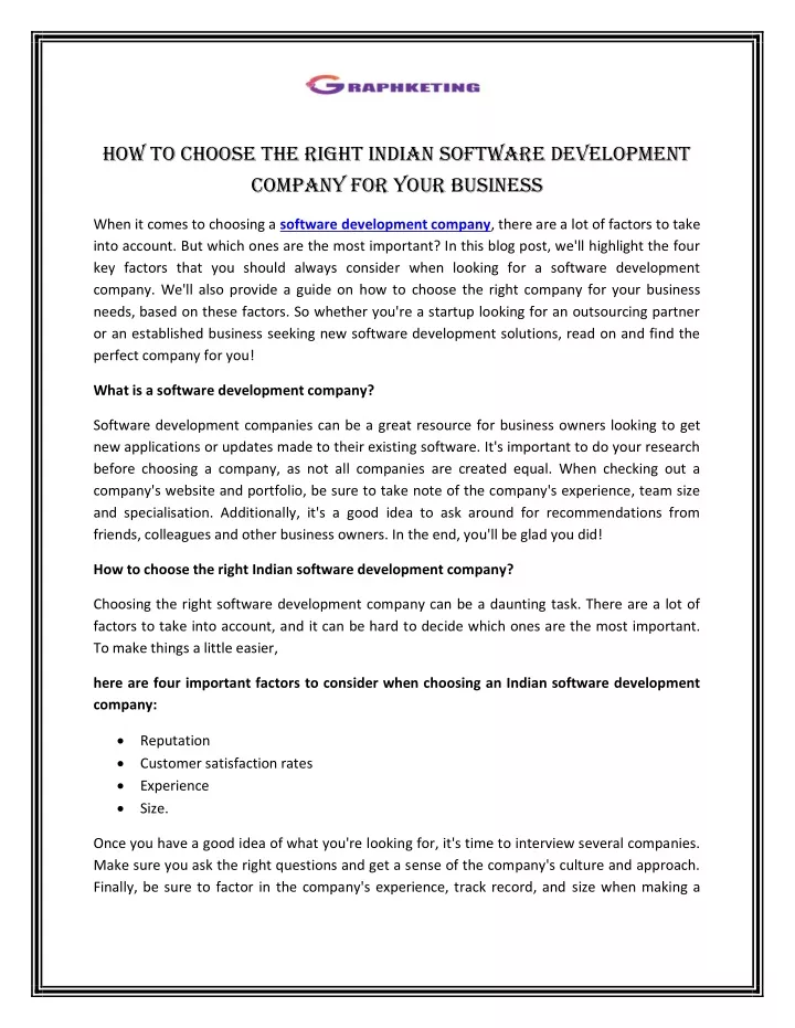 how to choose the right indian software