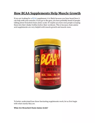 How BCAA Supplements Help Muscle Growth.docx