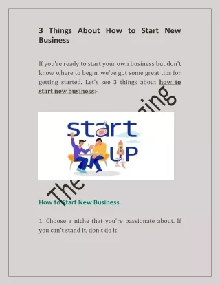 3 Things About How to Start New Business