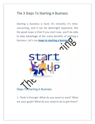 The 3 Steps To Starting A Business