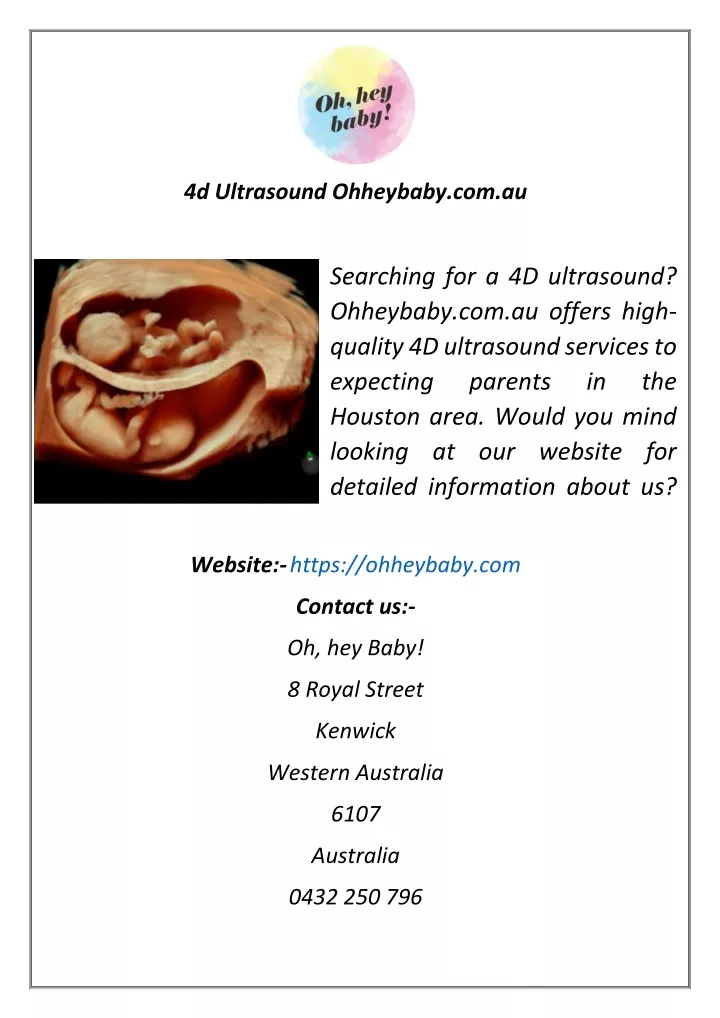 4d ultrasound ohheybaby com au