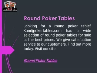 Round Poker Tables  Kandjpokertables.com