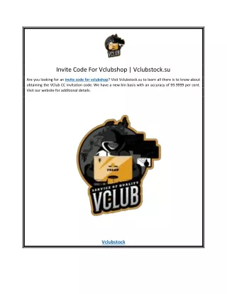 Invite Code For Vclubshop | Vclubstock.su