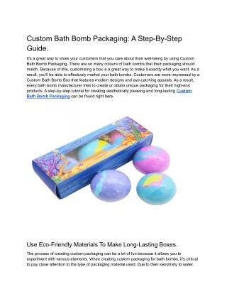 Custom Bath Bomb Packaging_ A Step-By-Step Guide