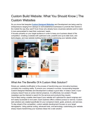 Custom Build Website_ What You Should Know _ The Custom Websites