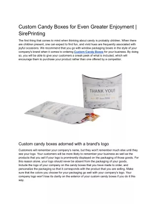 Custom Candy Boxes for Even Greater Enjoyment _ SirePrinting