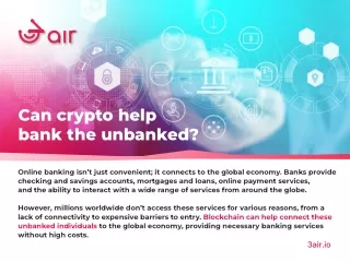 can crypto help bank the unbanked