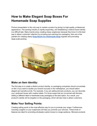 How to Make Elegant Soap Boxes For Homemade Soap Supplies