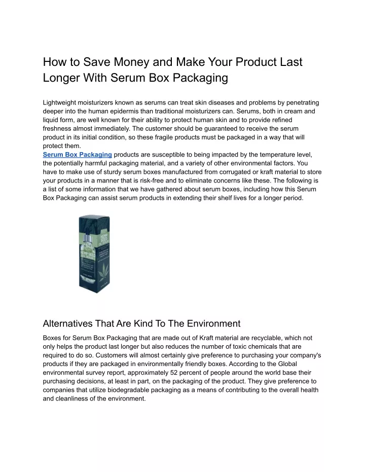 how to save money and make your product last