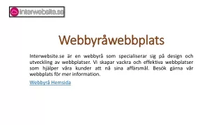 webbyr webbplats