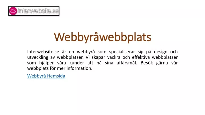 webbyr webbplats