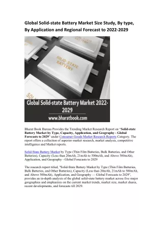 global solid state battery market size study