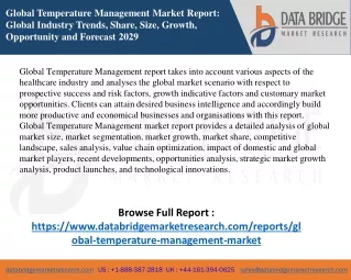 global temperature management market report