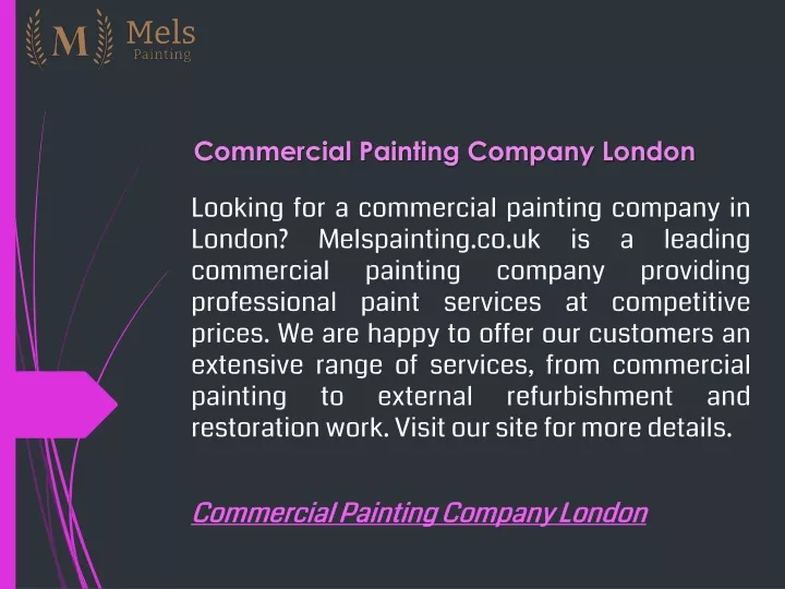 commercial painting company london