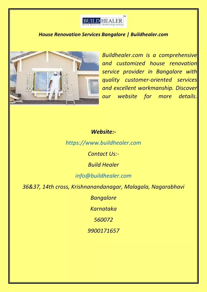 house renovation services bangalore buildhealer