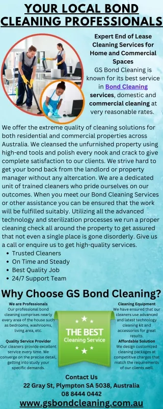 your local bond cleaning professionals