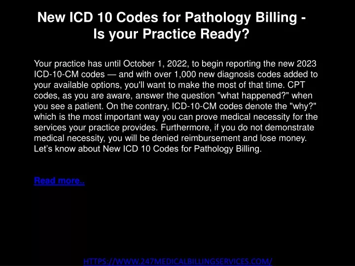 new icd 10 codes for pathology billing is your practice ready