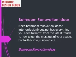 Bathroom Renovation Ideas  Interiordesignblogs.net