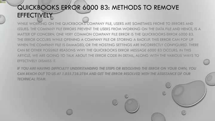 quickbooks error 6000 83 methods to remove effectively