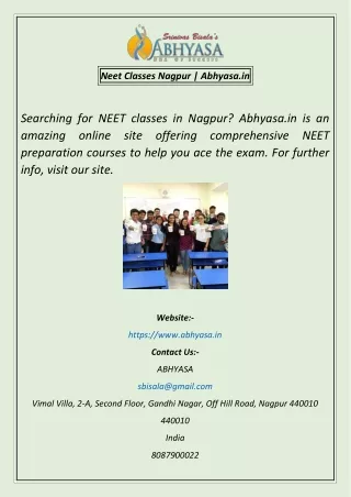 Neet Classes Nagpur  Abhyasa.in