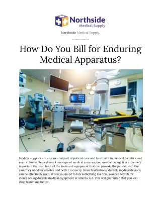 How Do You Bill for Durable Medical Equipment? - PDF