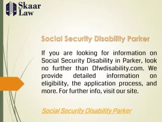 Social Security Disability Parker  Dfwdisability.com