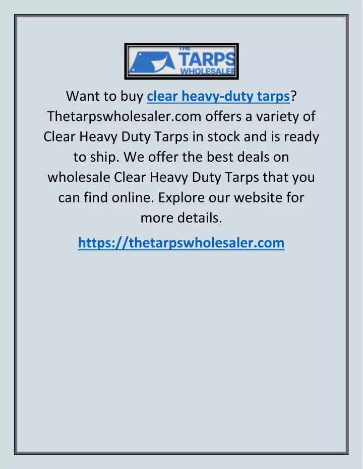 want to buy clear heavy duty tarps