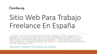 Sitio Web Para Trabajo Freelance En España | Conciliar.org