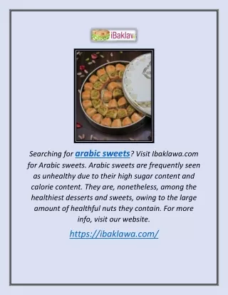 Arabic Sweets | Ibaklawa.com