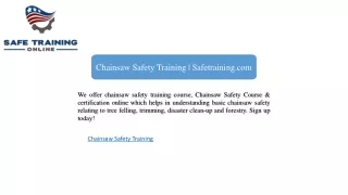 chainsaw safety training safetraining com