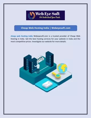Cheap Web Hosting India Webeyesoft.com
