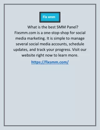 Best SMM Panel | Fixsmm.com