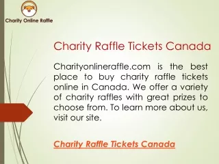 Charity Raffle Tickets Canada  Charityonlineraffle.com