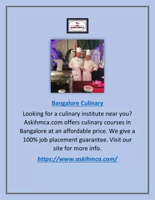 bangalore culinary