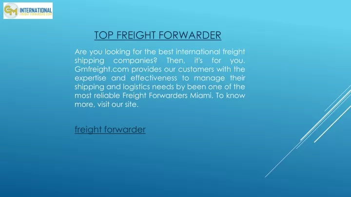 top freight forwarder