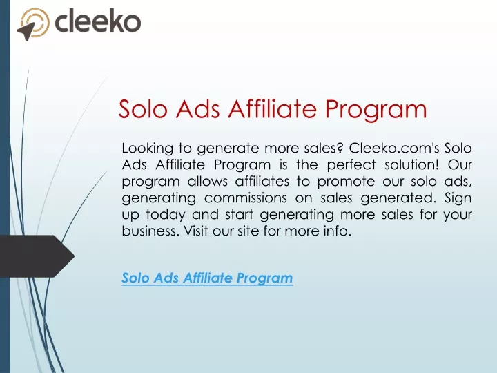 solo ads affiliate program